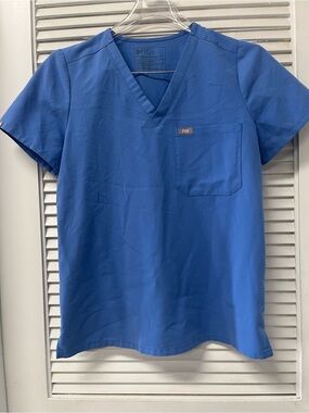 FIGS Classic V-Neck Scrub Top in Cobalt Blue small